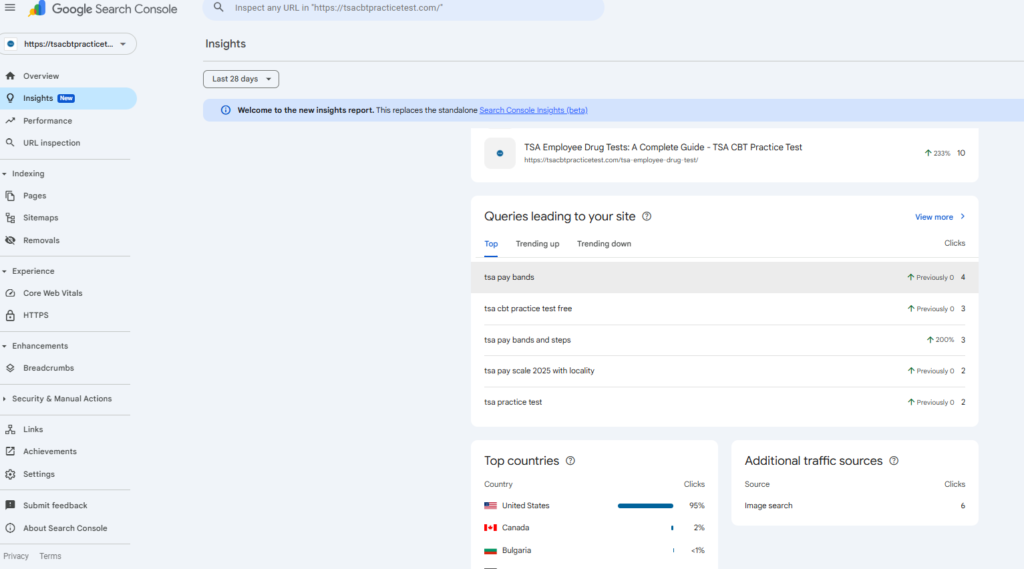 Explore the New Integrated Search Console Insights Report Screenshot 2025 08 08 145926 1024x569